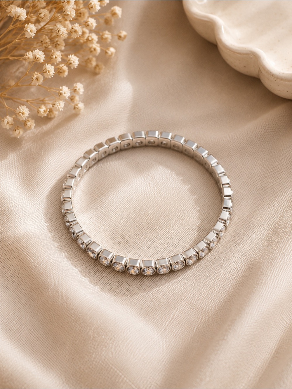 Silver Crystal-Accent Stretch Bracelet - Women Jewelry